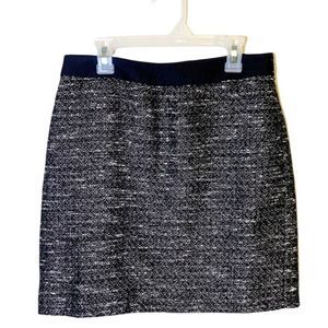 Banana Republic Skirt Tweed Black White Mini Size 0